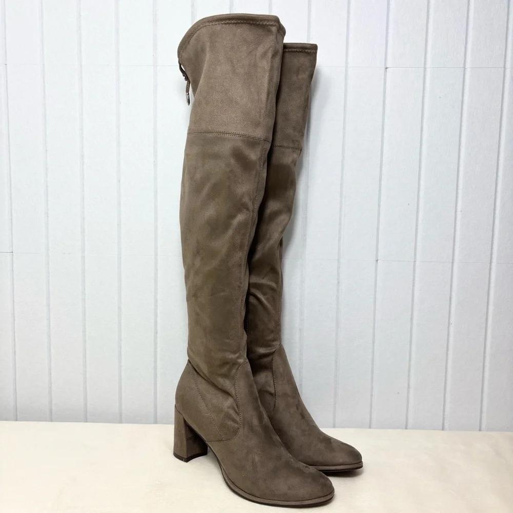 Marc Fisher‎ Over the Knee Boots Suede Taupe Size 8M